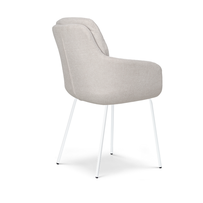 Nolon Nora-Mia Eetkamerstoelen Set van 2 - Beige - Wit Onderstel