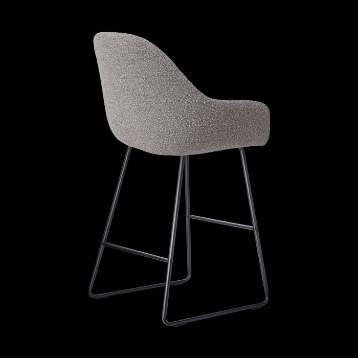 Nolon Nino-Mae Barkrukken Set van 2 - Bouclé Taupe - Zwart - 75 cm