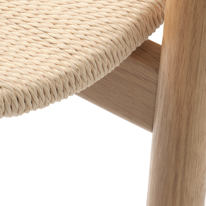 Olivine Kenza Eikenhouten Eetkamerstoel - Naturel met Rieten Zitting