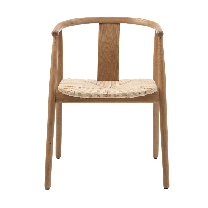 Olivine Kenza Eikenhouten Eetkamerstoel - Naturel met Rieten Zitting