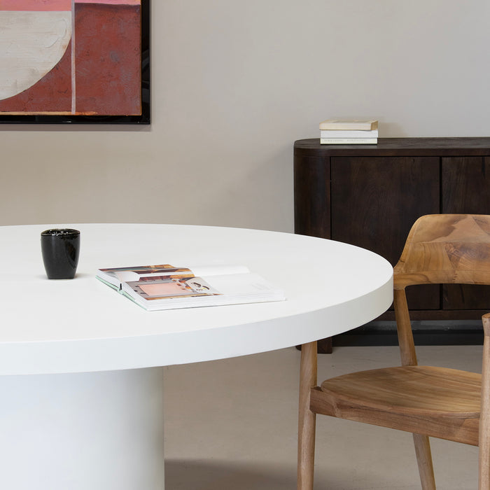 Giga Meubel - Eettafel Rond Wit 120cm - Eco Composiet - Eden