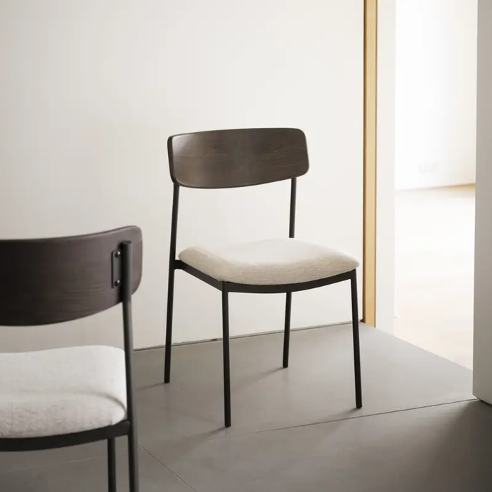 Rowico Home Maymont Eetkamerstoel met Beige Zitting - Donkerbruin