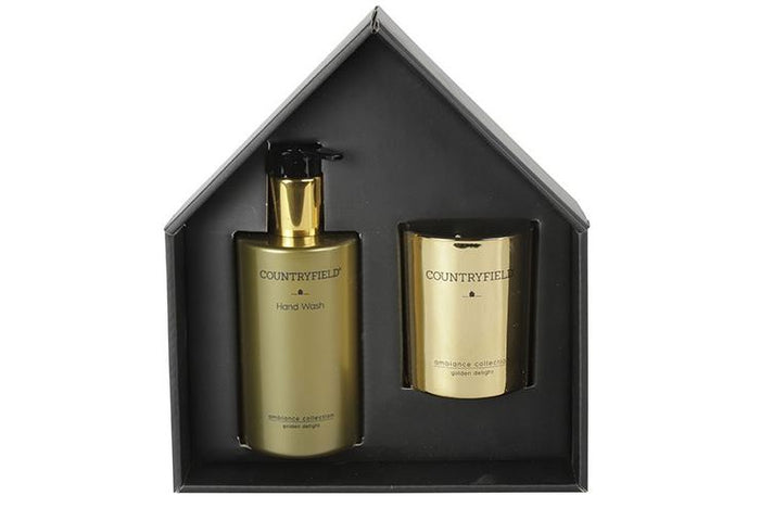 Countryfield-Golden Delight-Gift box- hand wash & kaars - goud
