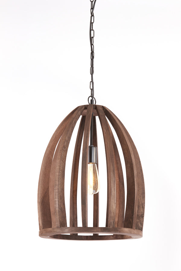 Light&living Hanglamp Ø38x46 cm HARANKA hout chocolade bruin