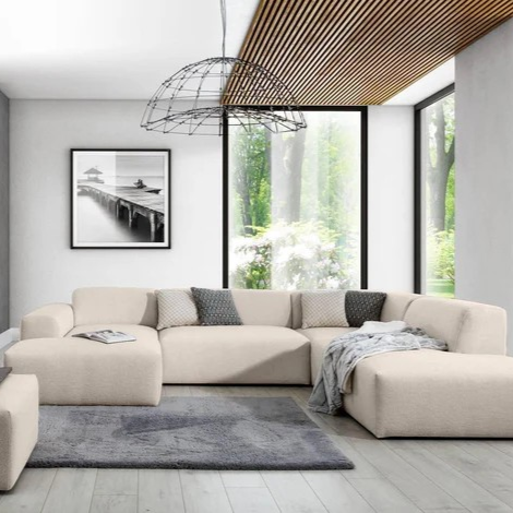 NADUVI Collection Nina U-bank Rechts - Velvet - Beige