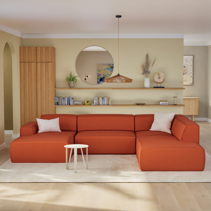 NADUVI Collection Nina U-bank Rechts - Velvet - Oranje