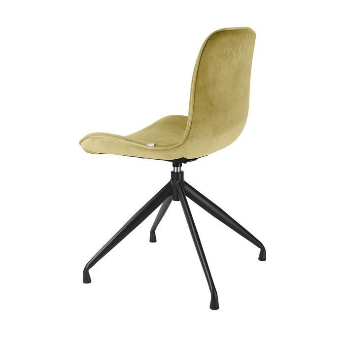 Nolon Nola-Fé Eetkamerstoel Groen - Velvet - Draaibaar Zwart Onderstel