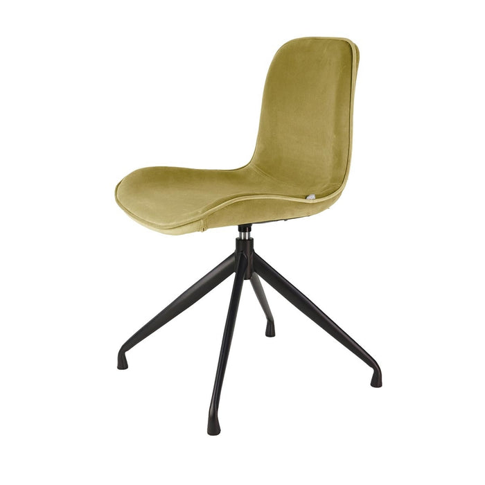 Nolon Nola-Fé Eetkamerstoel Groen - Velvet - Draaibaar Zwart Onderstel