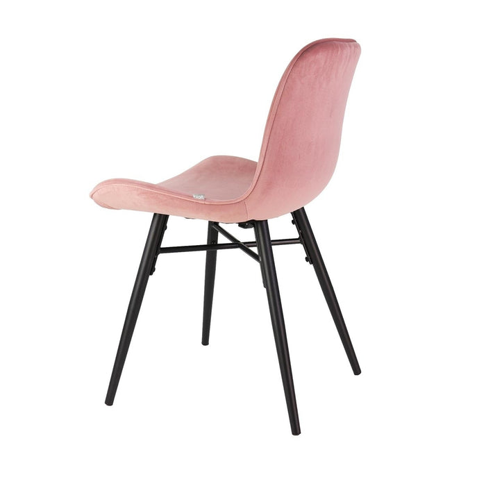 Nolon Nova-Fé eetkamerstoel velvet roze - zwart onderstel