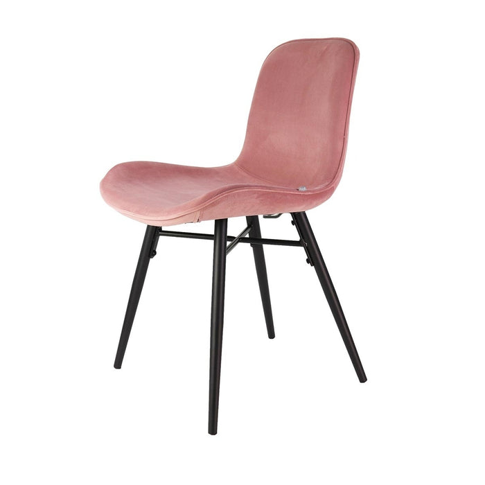 Nolon Nova-Fé eetkamerstoel velvet roze - zwart onderstel