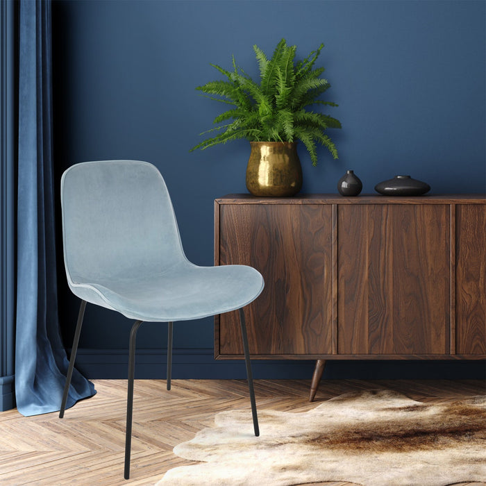 Nolon Nora-Fé eetkamerstoel velvet blauw - zwart onderstel