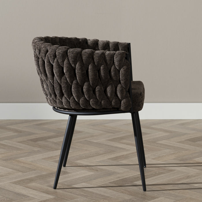 Bronx71 Eetkamerstoel River chenille bruin