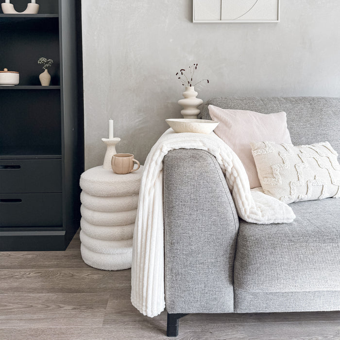 QUVIO Vaas - Keramisch - 21 cm - Beige