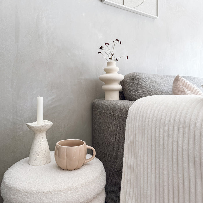 QUVIO Vaas - Keramisch - 21 cm - Beige