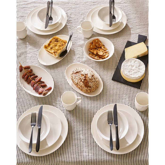 vtwonen Dinerborden - Serviesset - Wit - Bordenset van 6 - 25.5cm