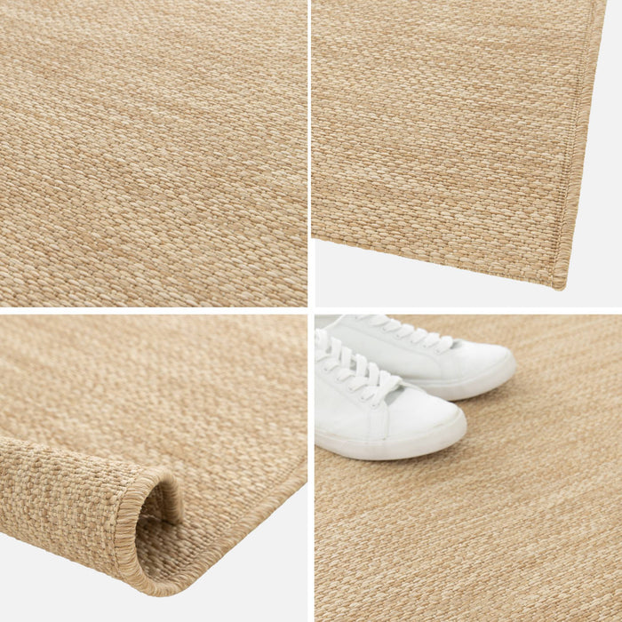 sweeek - Natuurlijk jute-effect tapijt voor binnen en buiten