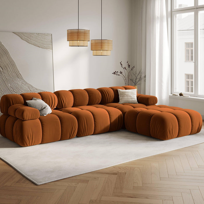 Milo Casa Tropea Modulaire Modulaire 3-zitsbank met Hocker - Terracotta