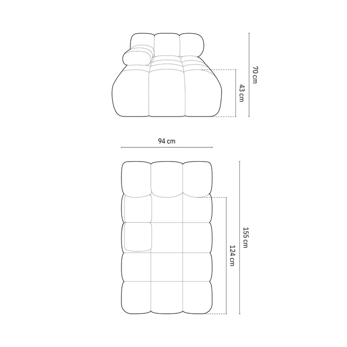 Milo Casa Tropea Modulair Bank Element - Chaise Longue Links - Koningsblauw