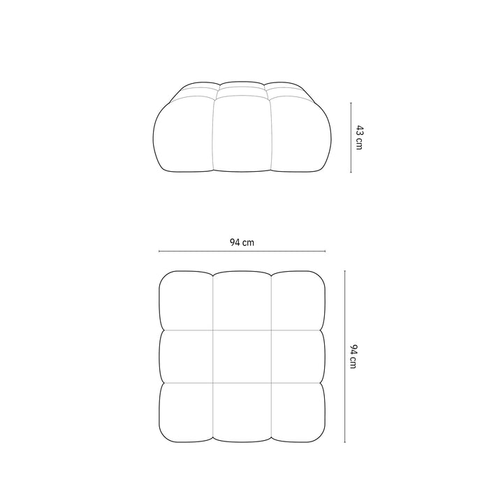 Milo Casa Tropea Modulair Bank Element - Hocker - Okergeel