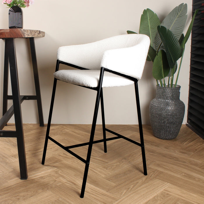 DS4U Elza barkruk boucle ivoor 65 cm