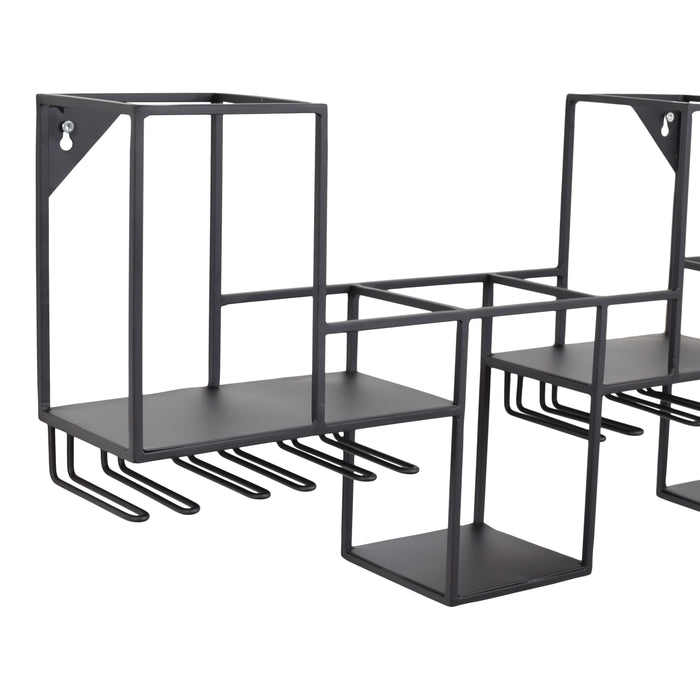 LOFT42 Chardo Wandwijnrek - Metaal - Zwart