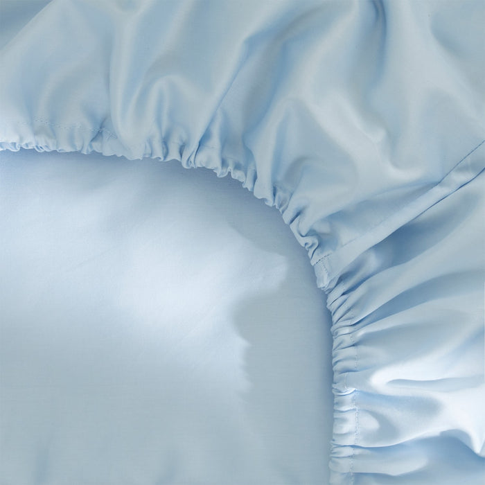 Damai Topper Hoeslaken Biologisch Katoen Satijn sky blue