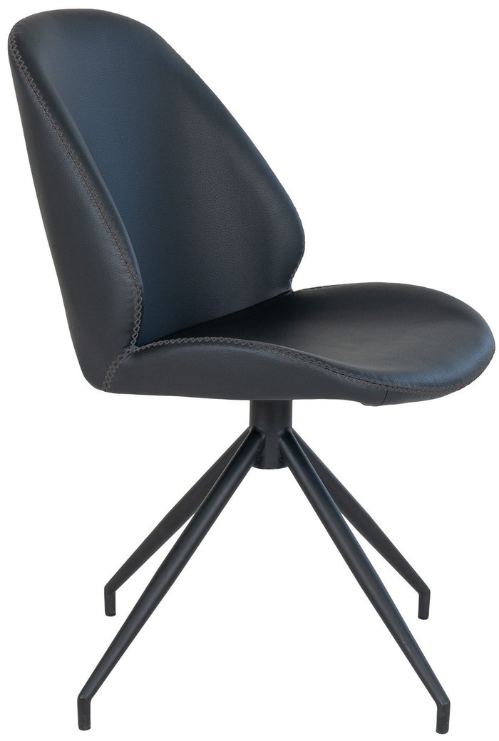 House Nordic Monte Carlo Zwart Draaistoel Kunstleder set van 2