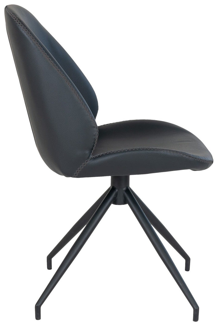 House Nordic Monte Carlo Zwart Draaistoel Kunstleder set van 2