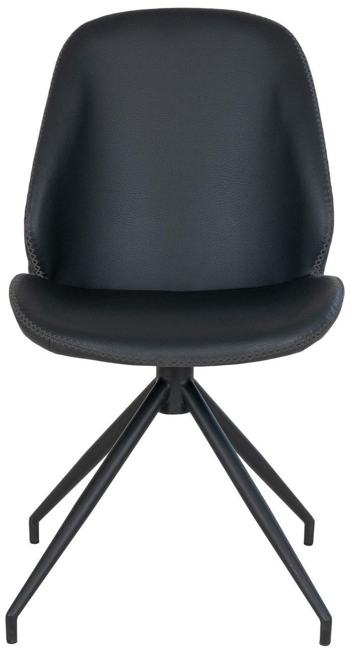 House Nordic Monte Carlo Zwart Draaistoel Kunstleder set van 2