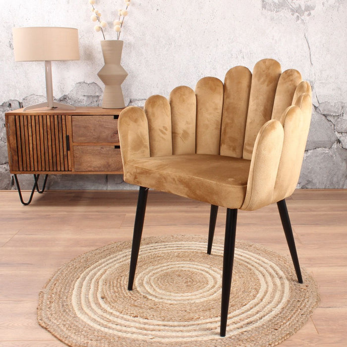 DS4U Flower eetkamerstoel velvet goud