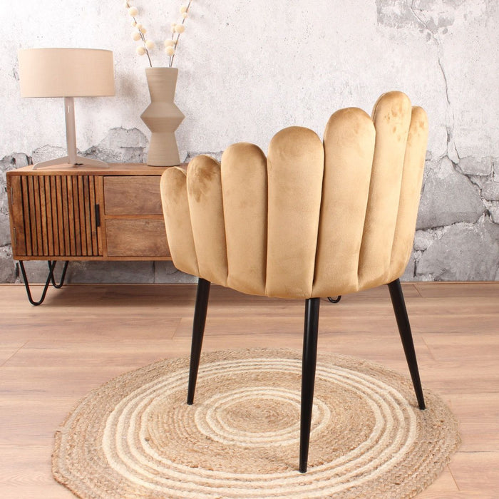 DS4U Flower eetkamerstoel velvet goud