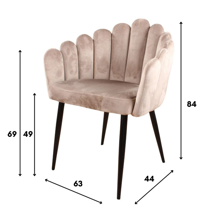 DS4U Flower eetkamerstoel velvet goud