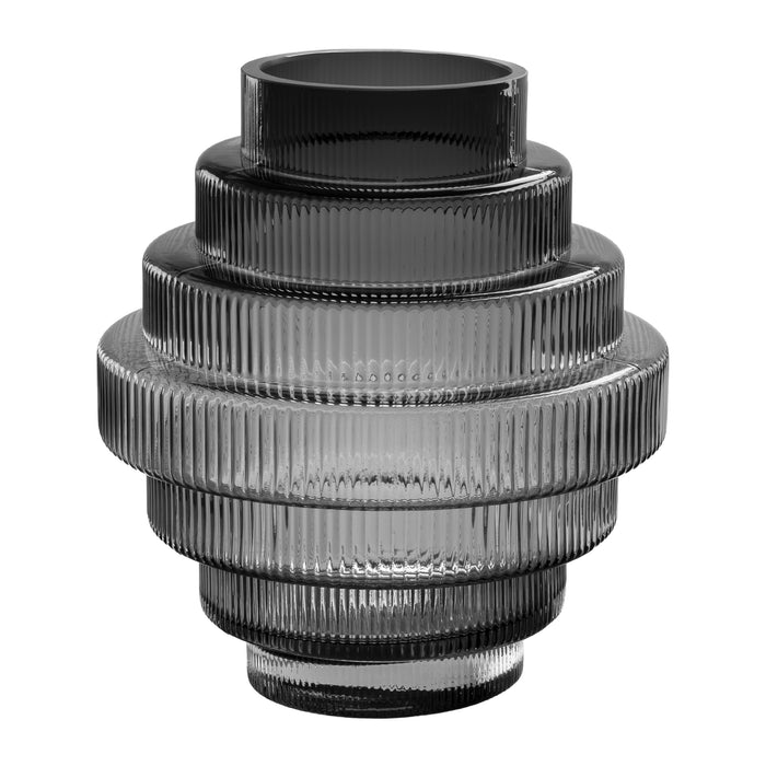 QUVIO Vaas - Glas - Grijs - Maat L