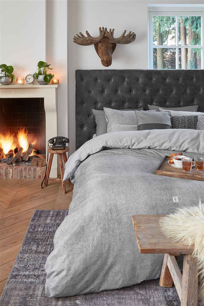 Riviera Maison Gingham Dekbedovertrek - 260x200|220 - Grijs