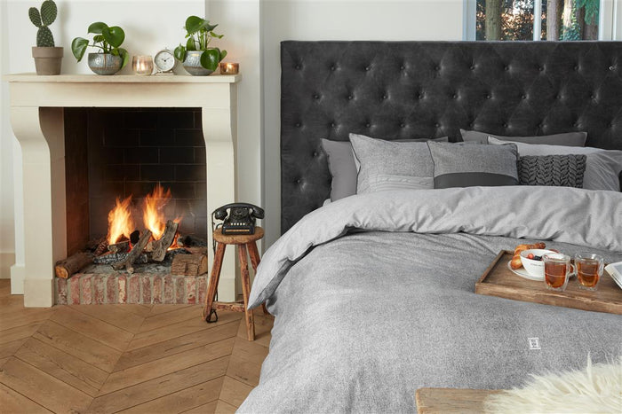 Riviera Maison Gingham Dekbedovertrek - 260x200|220 - Grijs