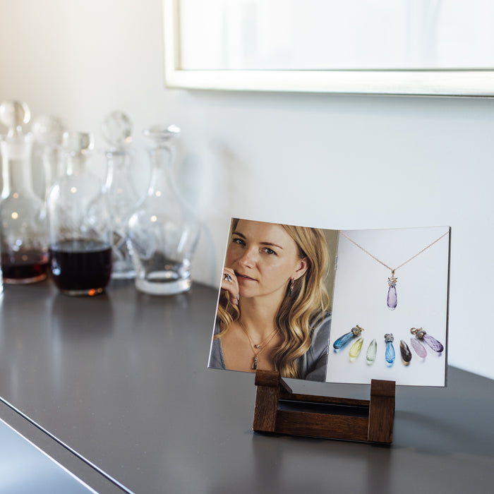 QUVIO Boekenstandaard|Tabletstandaard - Hout - Donkerbruin