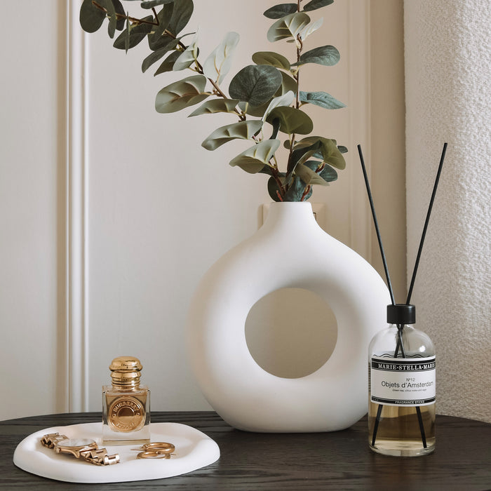 QUVIO Donutvaas - 23 cm - Keramiek - Wit