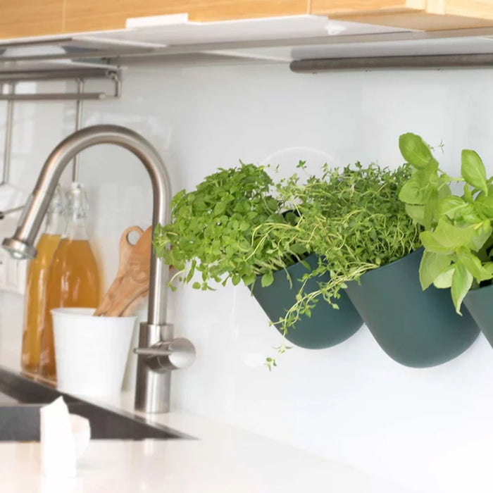 QUVIO Wand bloempot-trio plastic - Terracotta