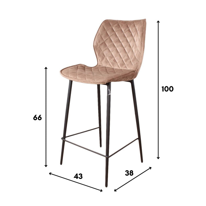 DS4U Ruby barkruk velvet 66 cm blauw