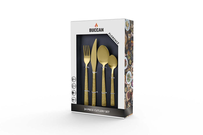 Buccan - Bestekset - Florence - 24 delig - Goud