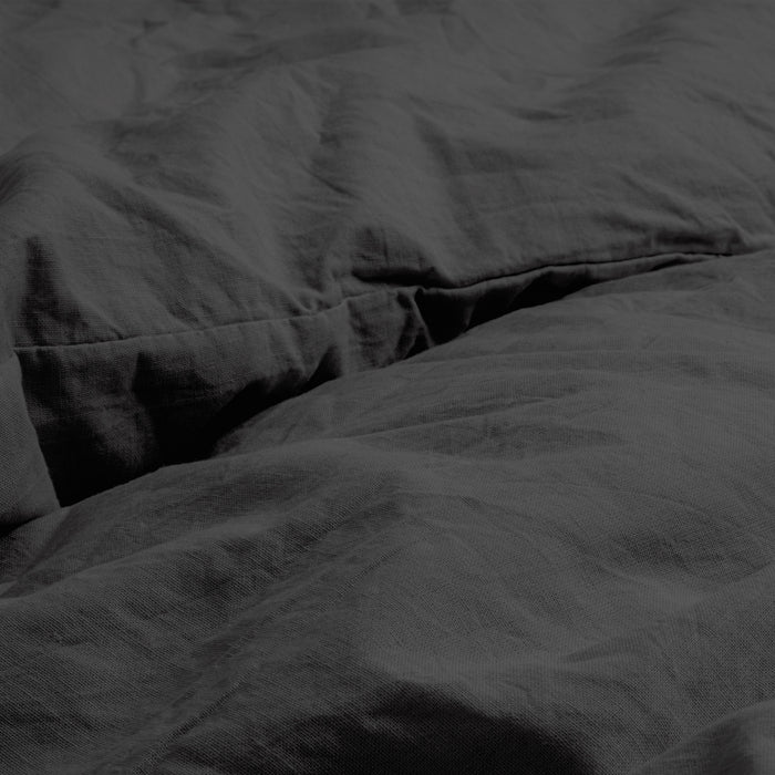 Dekbedovertrek Stone Washed - 100% Natuurlijk - Antraciet - 140x220cm