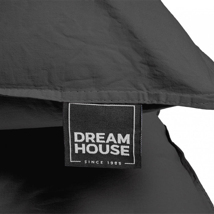 Dekbedovertrek Stone Washed - 100% Natuurlijk - Antraciet - 140x220cm