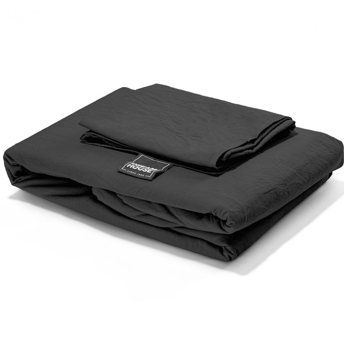 Dekbedovertrek Stone Washed - 100% Natuurlijk - Antraciet - 140x220cm