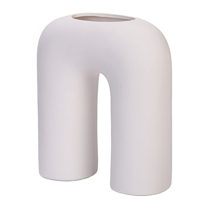 QUVIO Vaas - U vorm - Keramiek - Wit