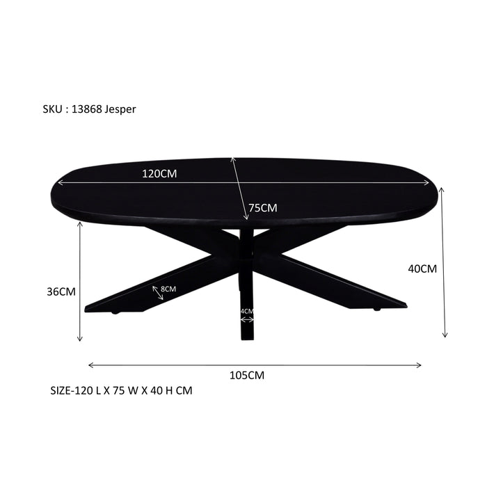 Livingfurn - Salontafel Rechthoek - Jesper Black 120