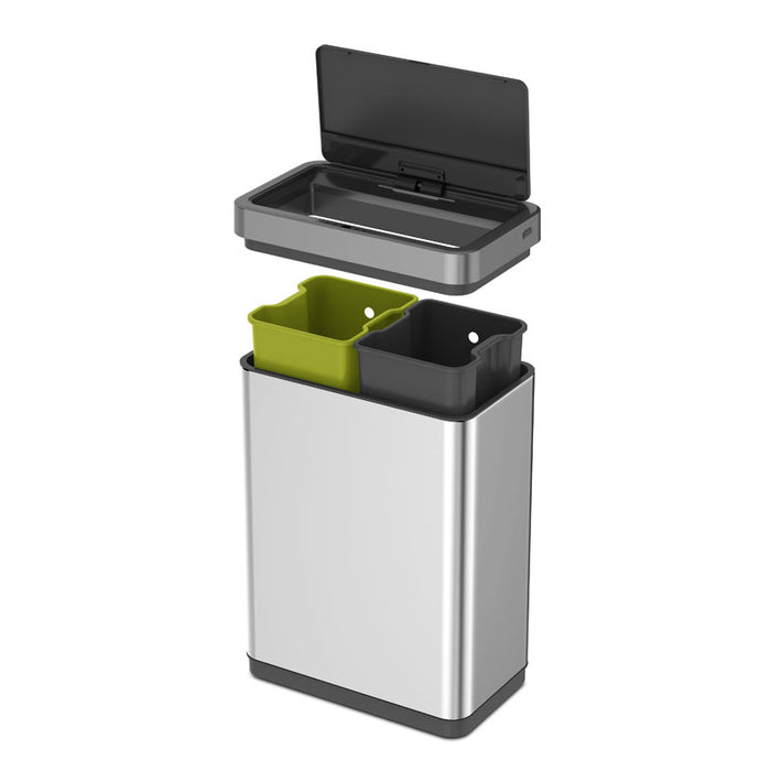 EKO Mirage X Sensor Recycler Bin 2x20 liter - RVS - Mat