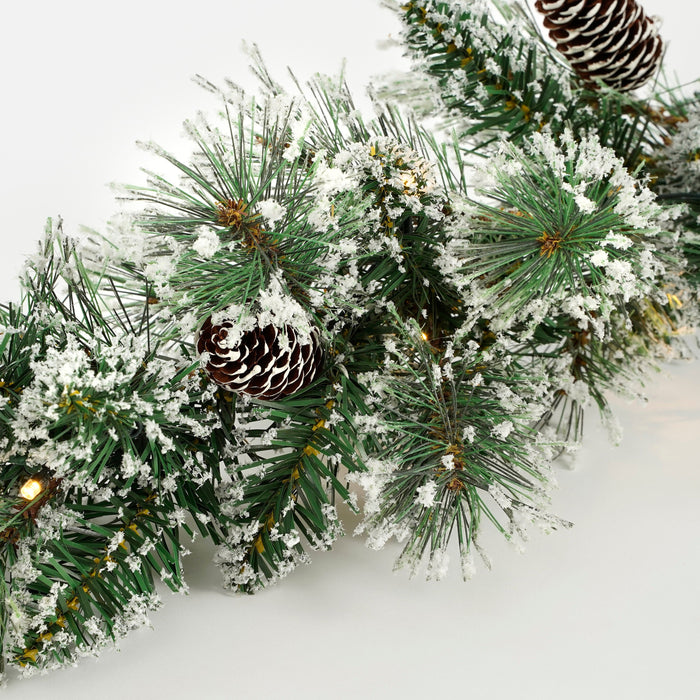Black Box Trees Vandans Guirlande met LED - L180 cm - Groen Frosted