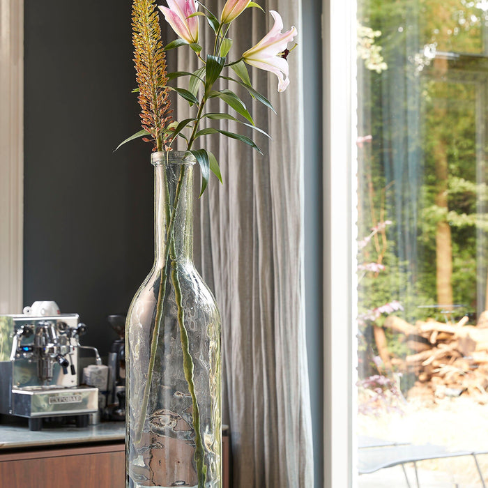 Mica Decorations Rioja Glazen Fles - H75 x Ø18 cm - Donkergrijs