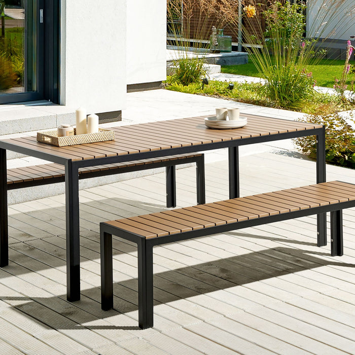 Beliani - NARDO - Tuinset voor 6 - Zwart|Bruin - Kunsthout