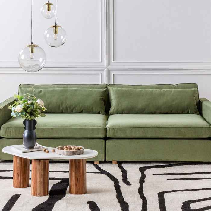 Beliani - VINSTRA - Driezitsbank - Groen - Polyester